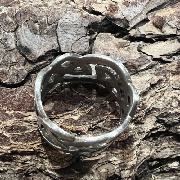 Artisan Celtic Knot Sterling Silver Ring Band Size 7 Woven Basket 925 - Picture 7 of 8